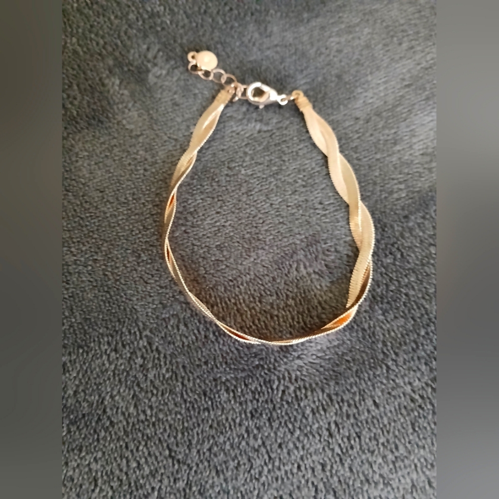 Double Herringbone Rose-toned Bracelet
